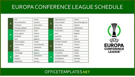 europa conference league schedule